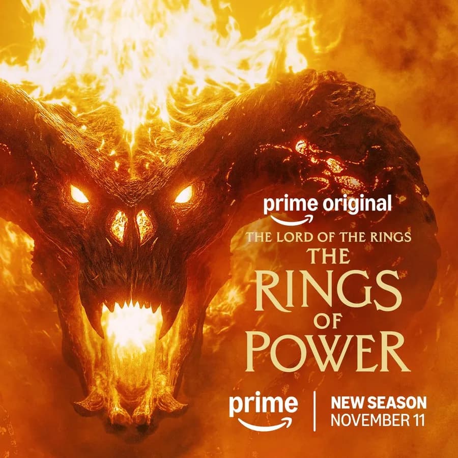 Affiche du Balrog de la Moria, gueule ouverte dans les flammes