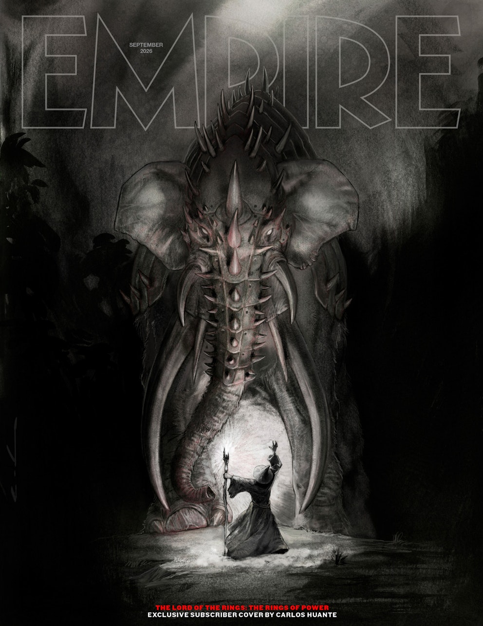 Couverture abonnés Empire - Gandalf contre un Mûmak