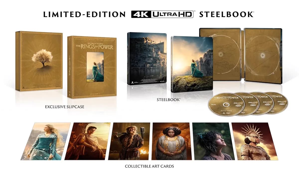 Coffret SteelBook collector des Anneaux de Pouvoir avec cartes d'art