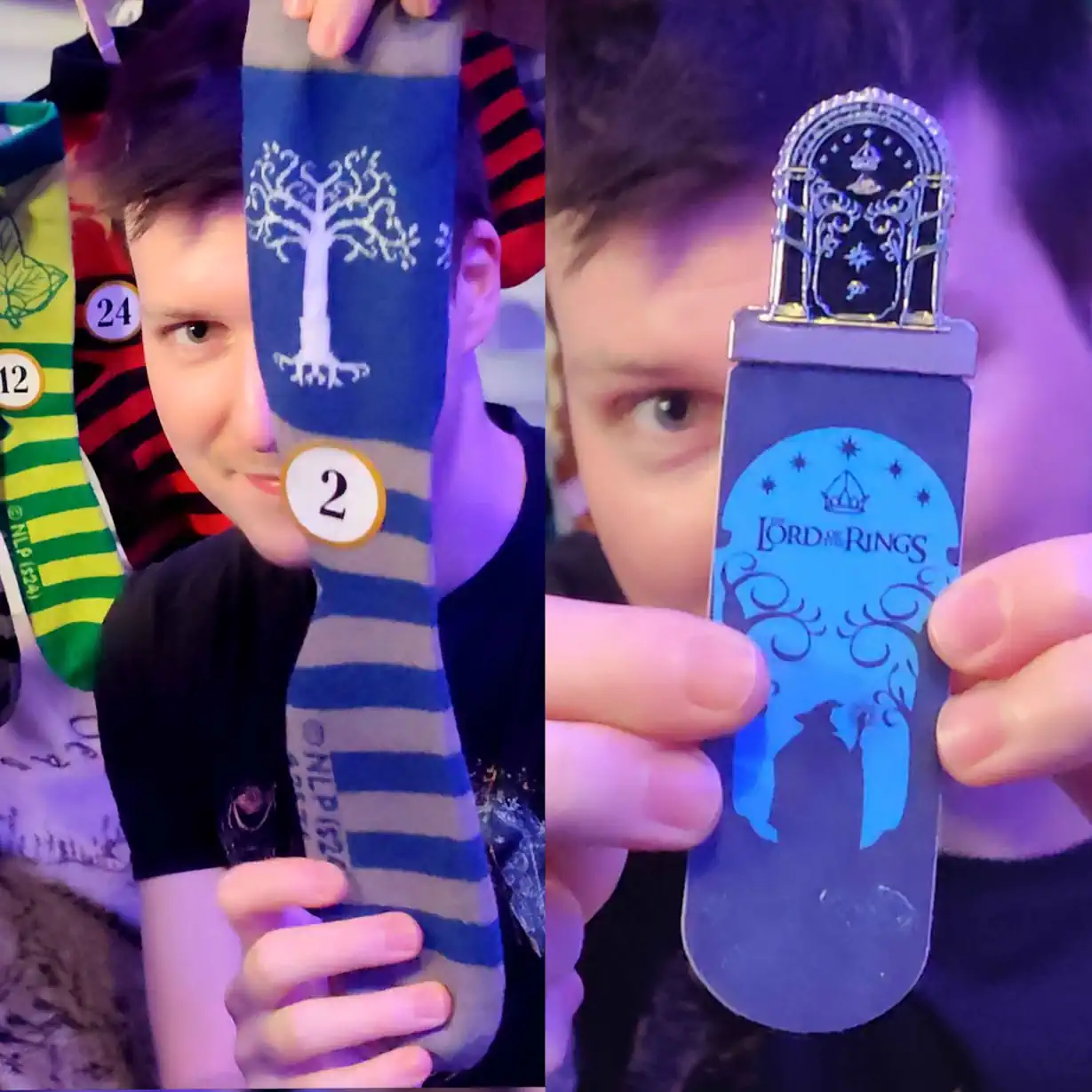 Jour 2 - Une chausette du Gondor et une marque page de la Moria Jour 2 - Une chausette du Gondor et une marque page de la Moria